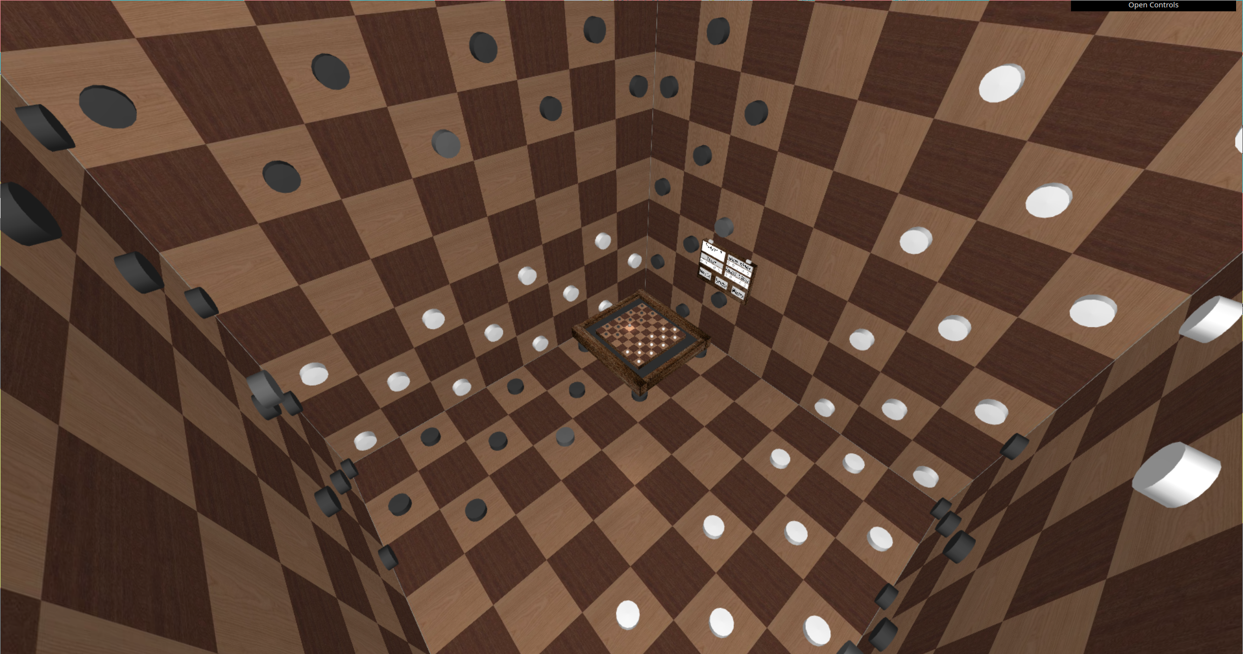 Screenshot of the Checkers Game at the Students Classroom map